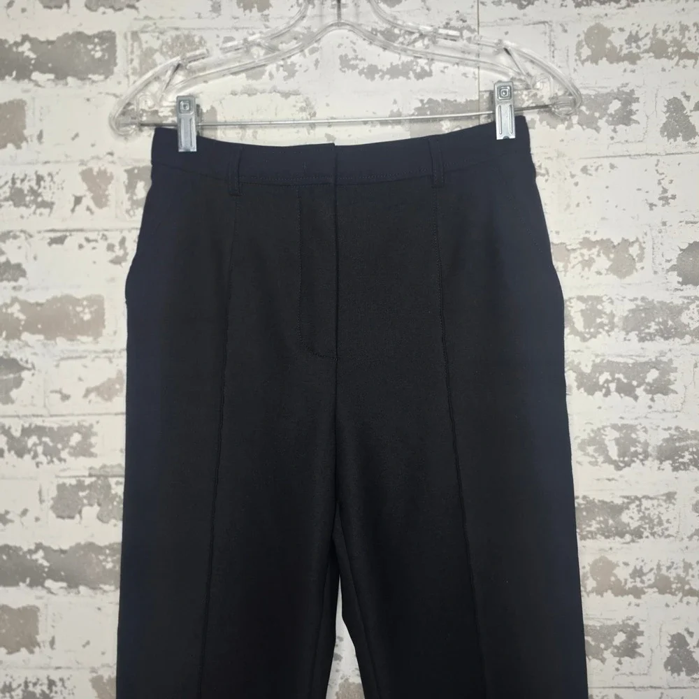 Escada Black Pintuck High Rise Straight Leg Trousers Pants Size 36‎ EU 6 US